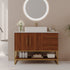 36 inch Walnut Freestanding Bathroom Vanity Set Modern Warm Neutral Bathroom Setup