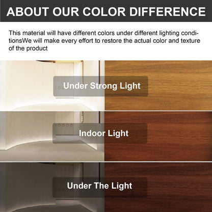 36 inch Walnut Freestanding Bathroom Vanity Wood Finish Color Comparison Under Different Lightings