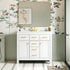 36 inch White Bathroom Storage Vanity with 3-Hole Ceramic Top