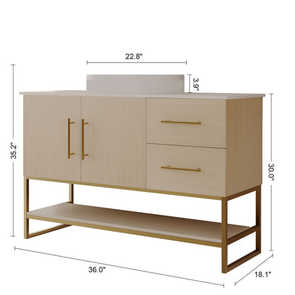 36 inch White Oak Bathroom Vanity Overall Dimensions Blueprint Breakdown