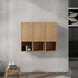 36 inch White Oak Bathroom Wall Cabinet with Soft Close Doors and Open Shelves