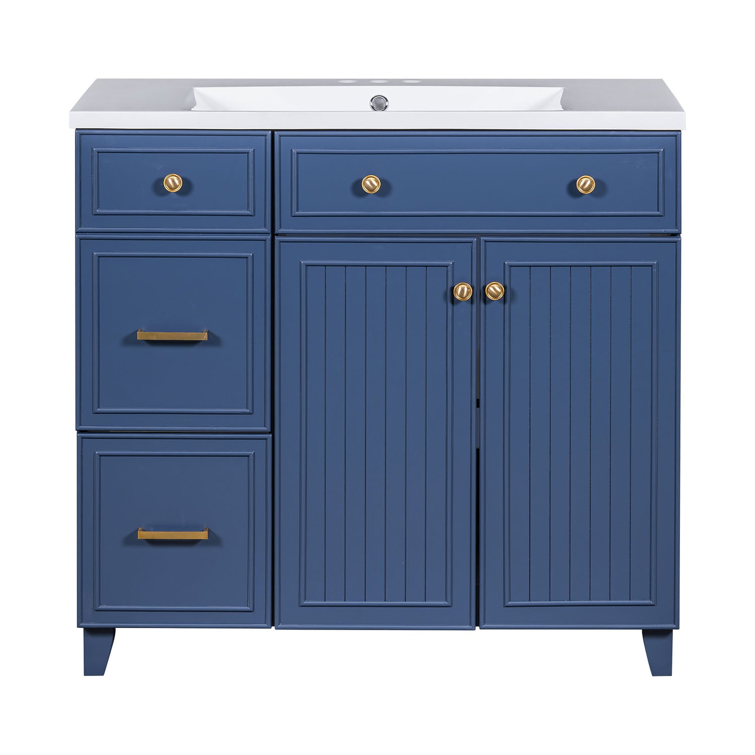 36 inch bathroom vanity with storage and ceramic sink bowl