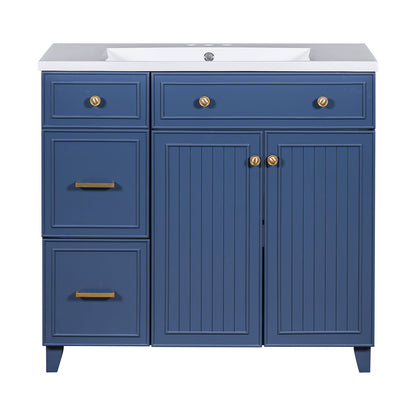 36 inch bathroom vanity with storage and ceramic sink bowl