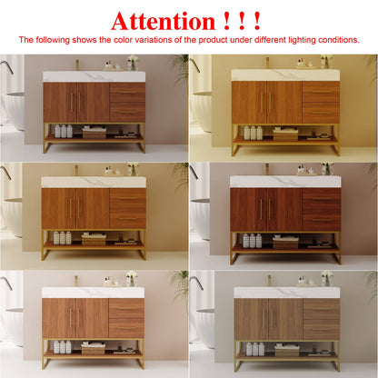 36 inch walnut bathroom vanity color variations under different lighting conditions comparison reference
