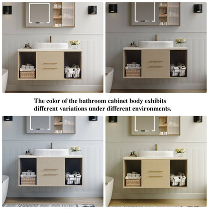 38 inch Floating Bathroom Vanity Color Variation Under Different Lighting