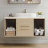 38 inch Wall-Mounted Bathroom Vanity White Oval Vessel Sink Front View