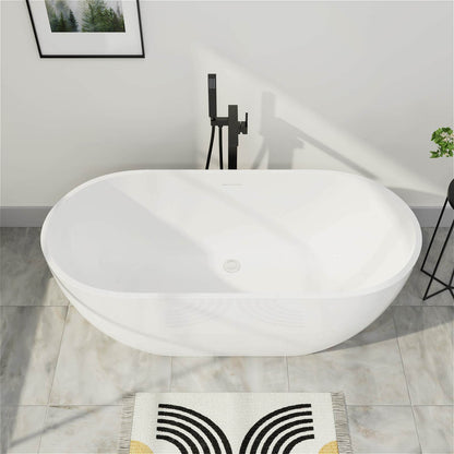 178x58 cm ovale Acryl-Badewanne freistehend