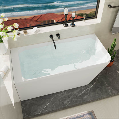 59" Corner Solid Surface Bathtub Two Sided Wall Fit