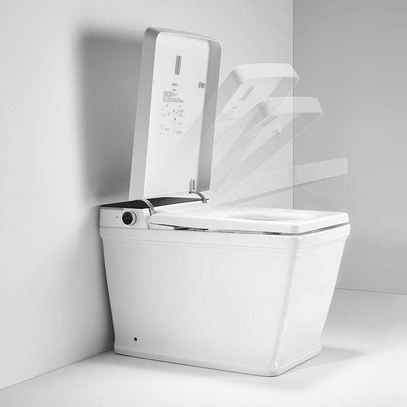 Modern Floor Mounted Square Smart Toilet with Remote Control and Automatic Cover