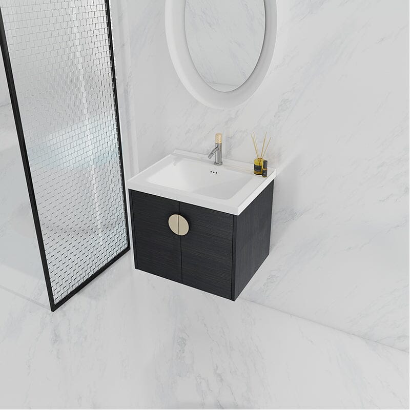 24 Inch Small Bathroom Vanity Cabinets With Sink Float Mounting Design,Soft Close Doors