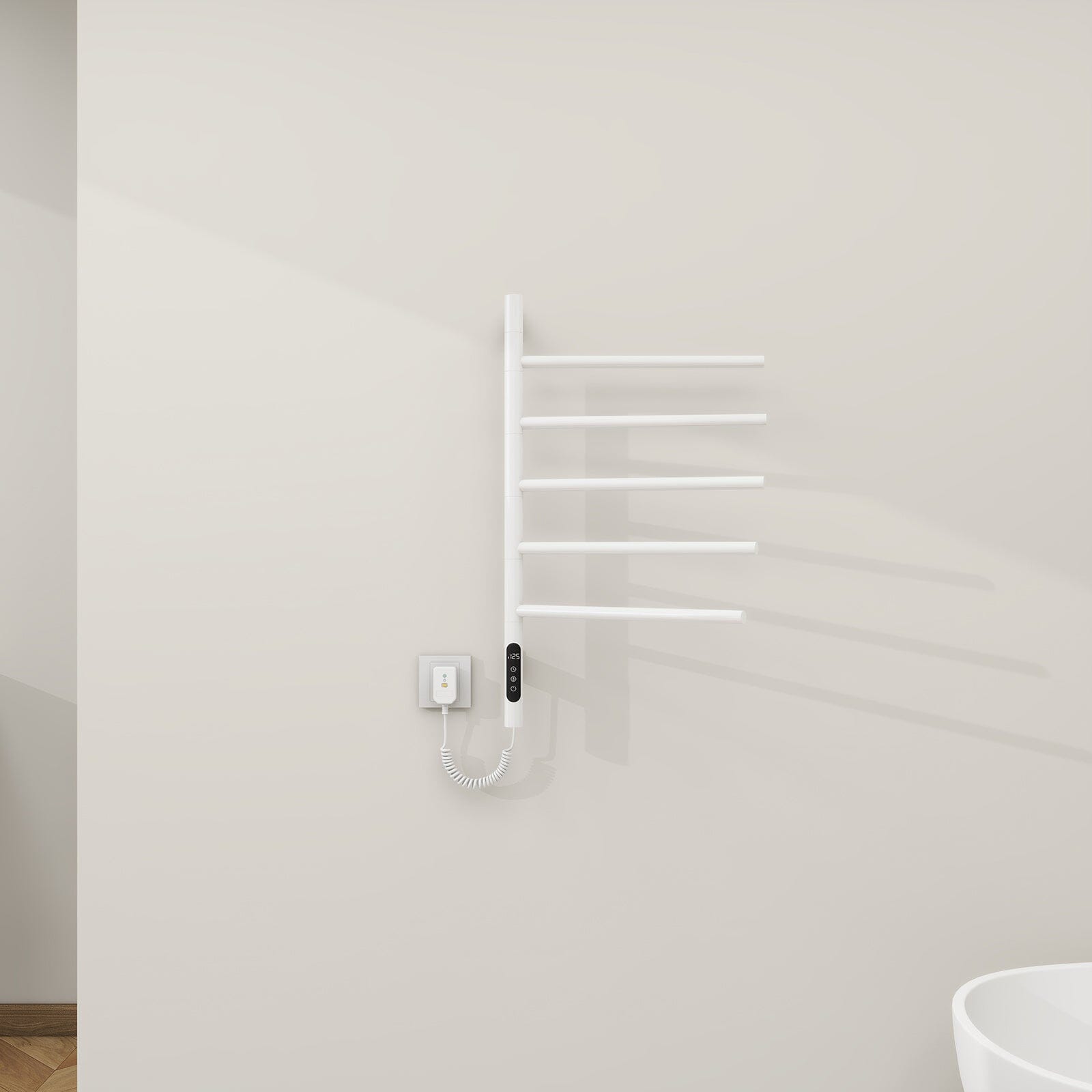 Heated Towel Racks for Bathroom, 180° Rotating Wall Mounted Towel Warmer with Built-in Timer