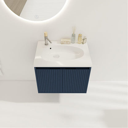 24&quot; Floating Small Bathroom Vanity with Drop-Shaped Resin Sink