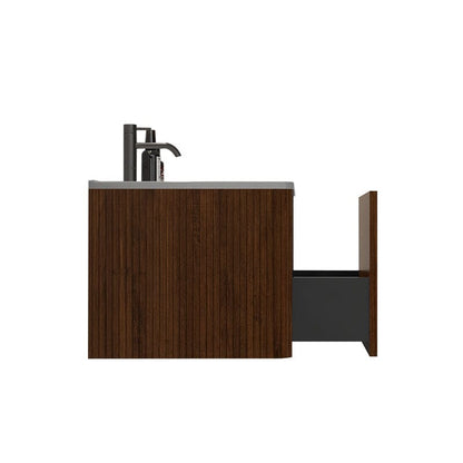 Giving Tree 24&quot; Wooden Striped Modern Bathroom Vanity with Sink, Wall-mounted