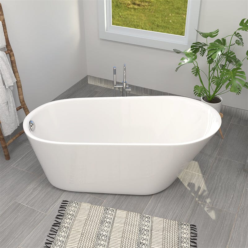 61&quot; x 24&quot; Acrylic Trapezoid Freestanding Bathtub