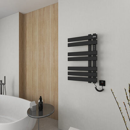 Electric Towel Warmer, Heated Towel Rack with Touch Panel, Timer &amp; Adjustable Temperature, Flat 7 Bar Towel Warmer, Plug-in