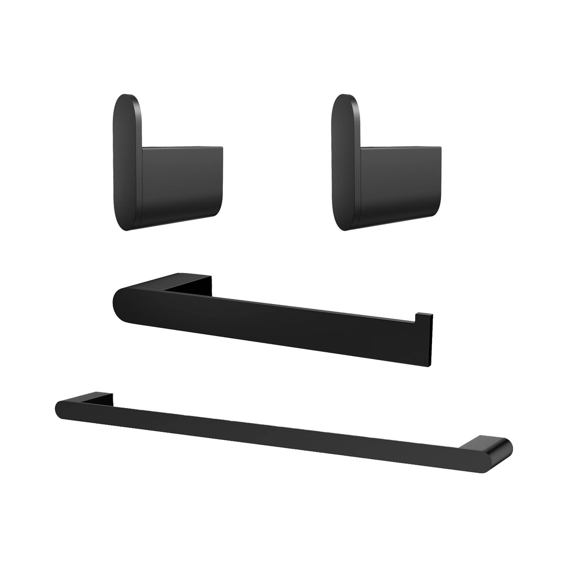 4-Piece Matte Black Bathroom Hardware Set