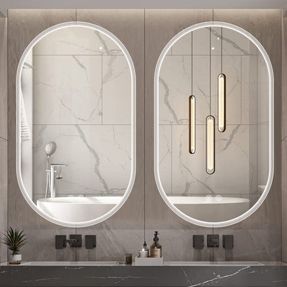 40 In LED Bathroom Mirror Oval with Dimmable Lights
