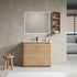 40 inch Freestanding Bathroom Vanity with White Ceramic Sink and 12 inch Wall Storage Cabinet