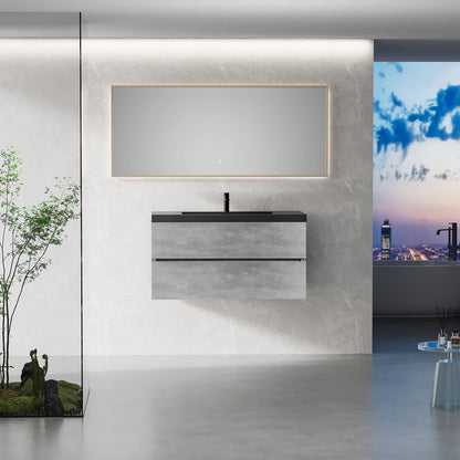 42 in Cement Gray Floating Bathroom Vanity
