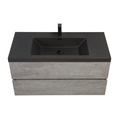 42 in Cement Gray Vanity with Soft Close Hinges and Spacious Storage