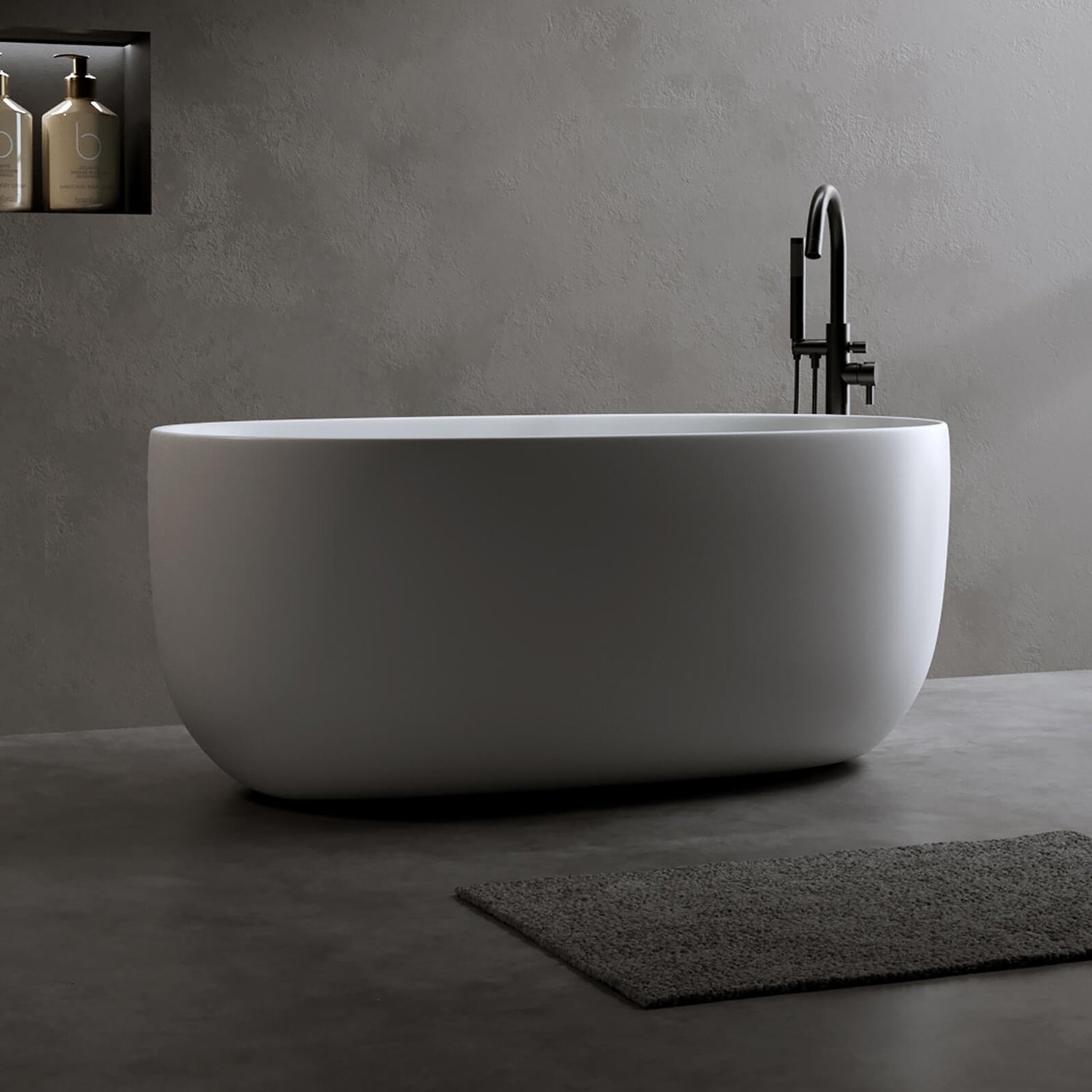 47 inch compact freestanding stone resin bathtub for modern bathrooms