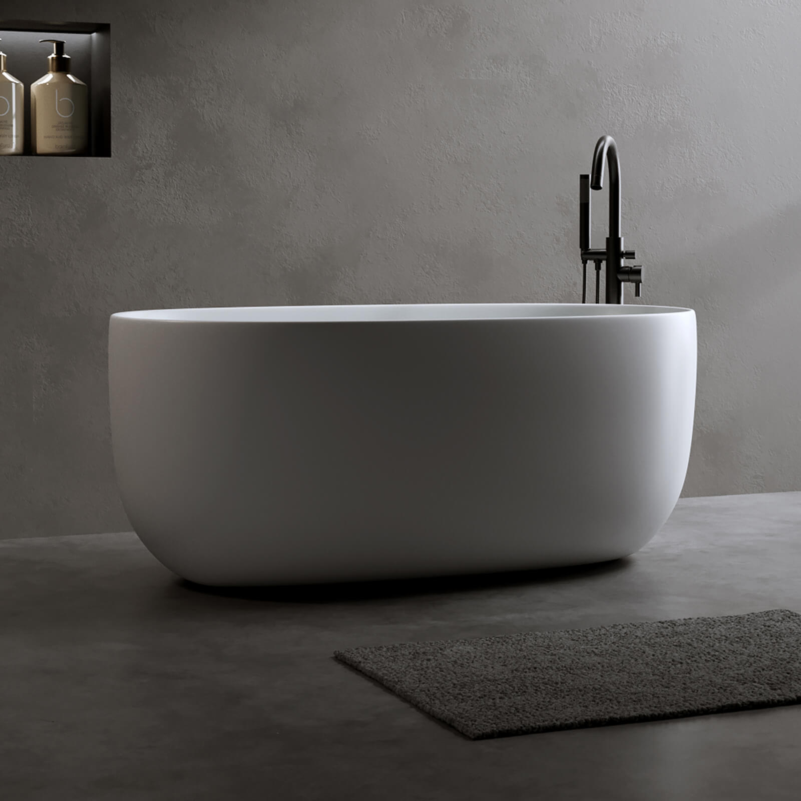 47 inch compact freestanding stone resin bathtub for modern bathrooms