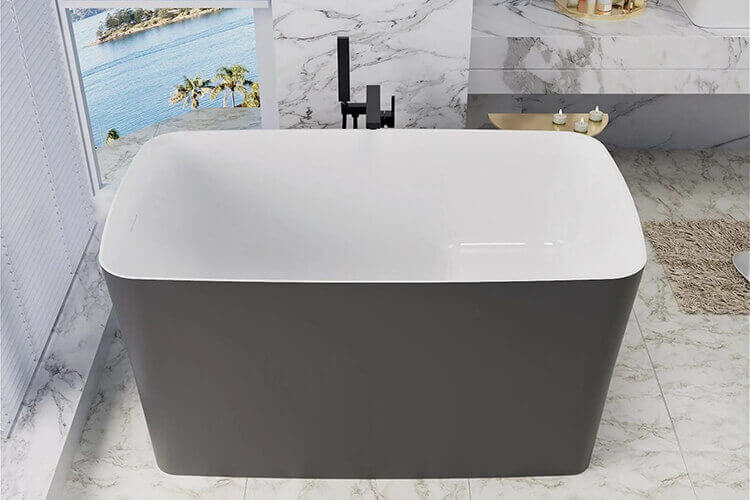 47 Matte Gray Acrylic Japanese Soaking Tub