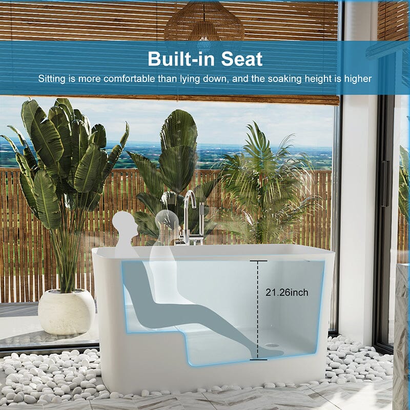 Introduction to 47-inch Japanese-style bathtub with built-in seat soaking depth