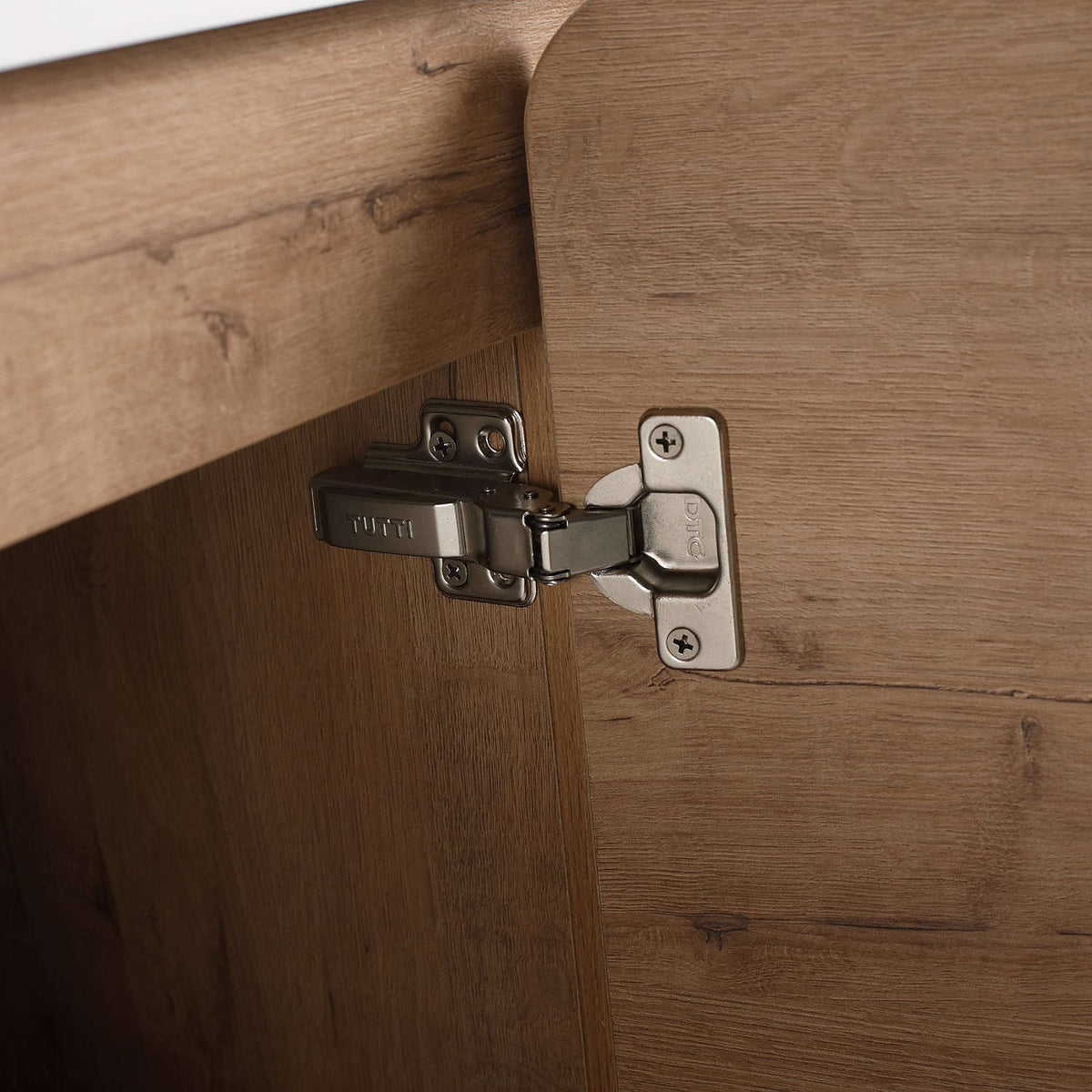 48-Inch Bathroom Vanity Door DTC Soft Close Hinge Detail Close Up