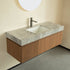 48 inch Brown Oak Floating Bathroom Vanity with Light Gray Stone Top