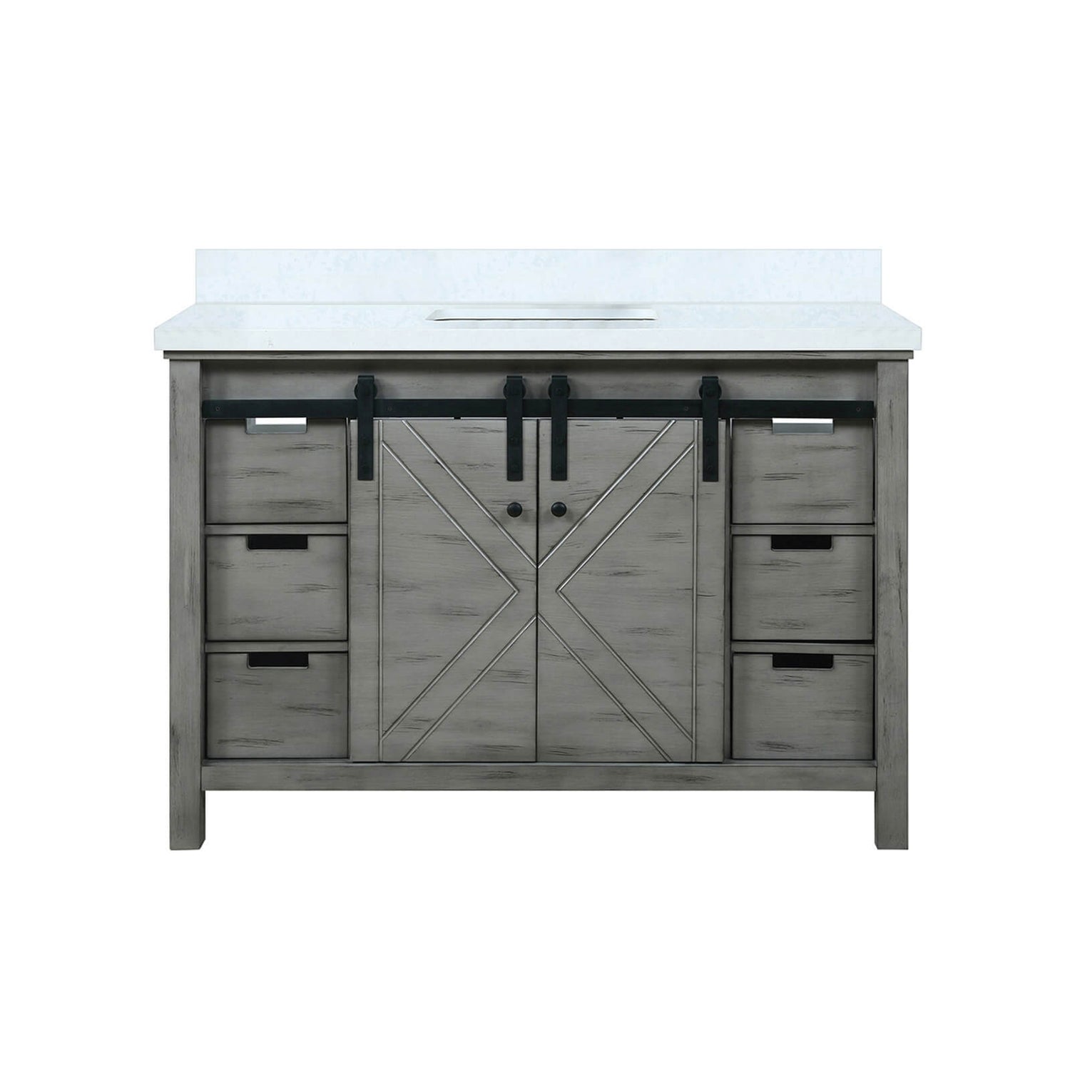 48&quot; Ash Gray Barn Bathroom Vanity with Quartz Countertop