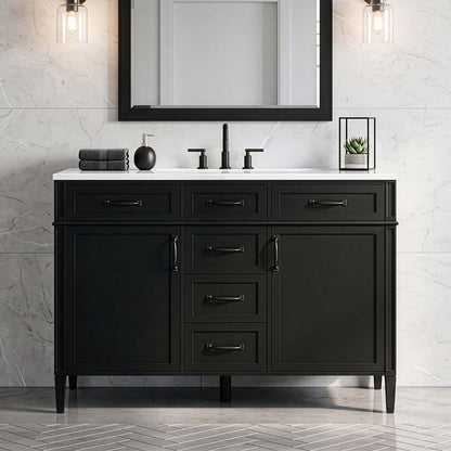 48 Inch Single Sink Bathroom Vanity Cabinet Front View Scene
