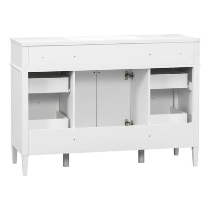 48 inch Bathroom Storage Vanity Back View Plumbing Cutout Cutaway