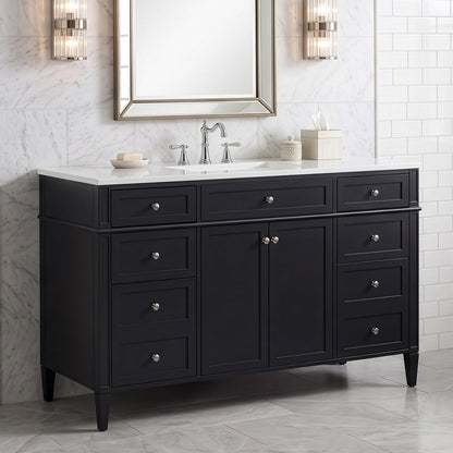 48 inch Black Bathroom Vanity with Integrated Composite Sink Top Scene Setup