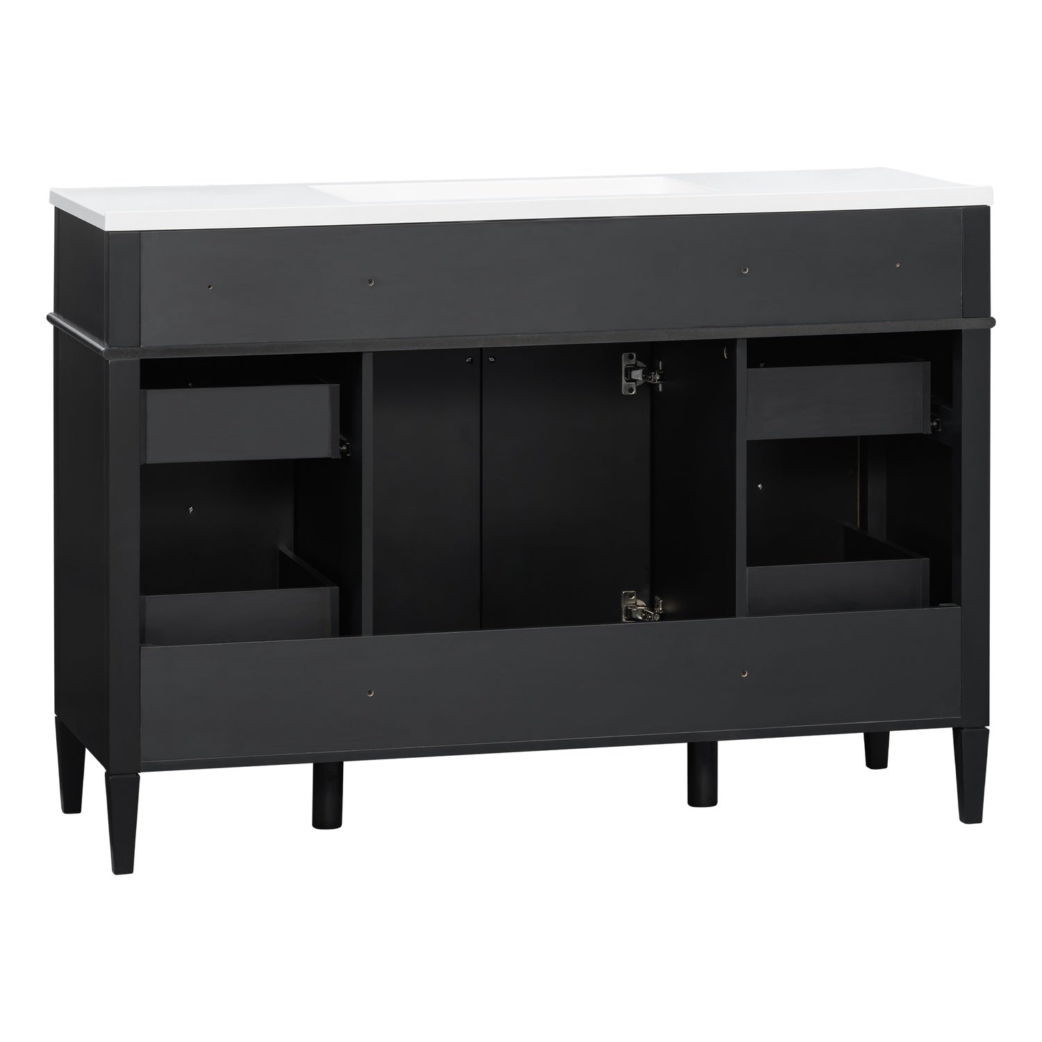 48 inch Freestanding Vanity Rear Plumbing Open Back Diagram