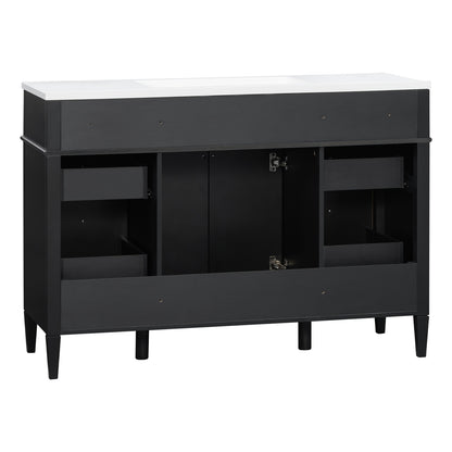 48 inch Freestanding Vanity Rear Plumbing Open Back Diagram