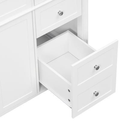 48 inch Vanity Cabinet Side Drawer Open Storage Detail View