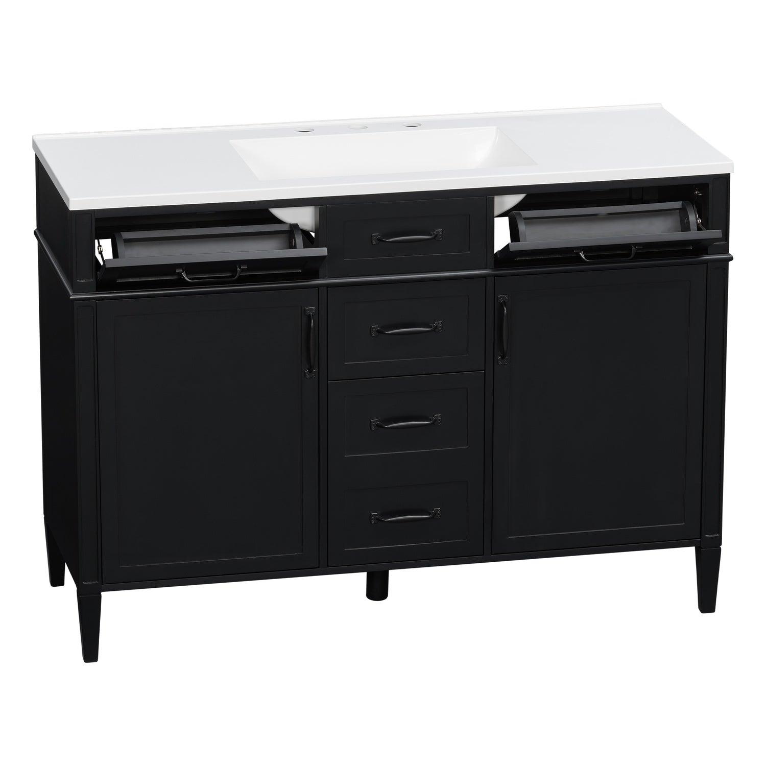 48 inch Vanity Combo with 3-Hole Faucet Drilled and Large Capacity Storage