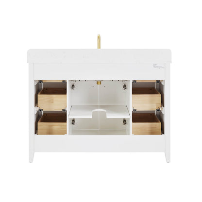 48 inch bathroom vanity with engineered stone countertop
