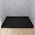 48 x 36 inch Black Acrylic Shower Base, Square Outlet Center Drain