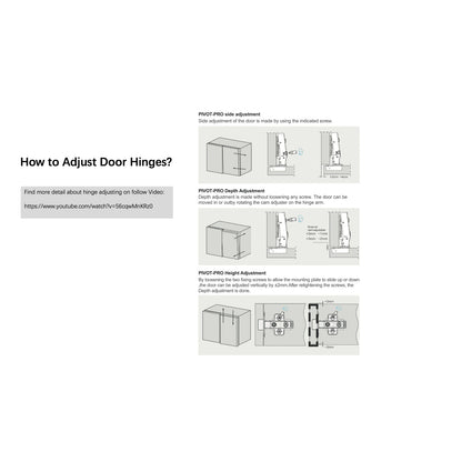 Fluted Bathroom Vanity Cabinet Hinge Side Depth and Height Adjustment Guide