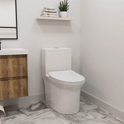 GIVINGTREE Siphonic Jet Dual Flush Elongated One Piece Toilet with Comfortable Seat Height