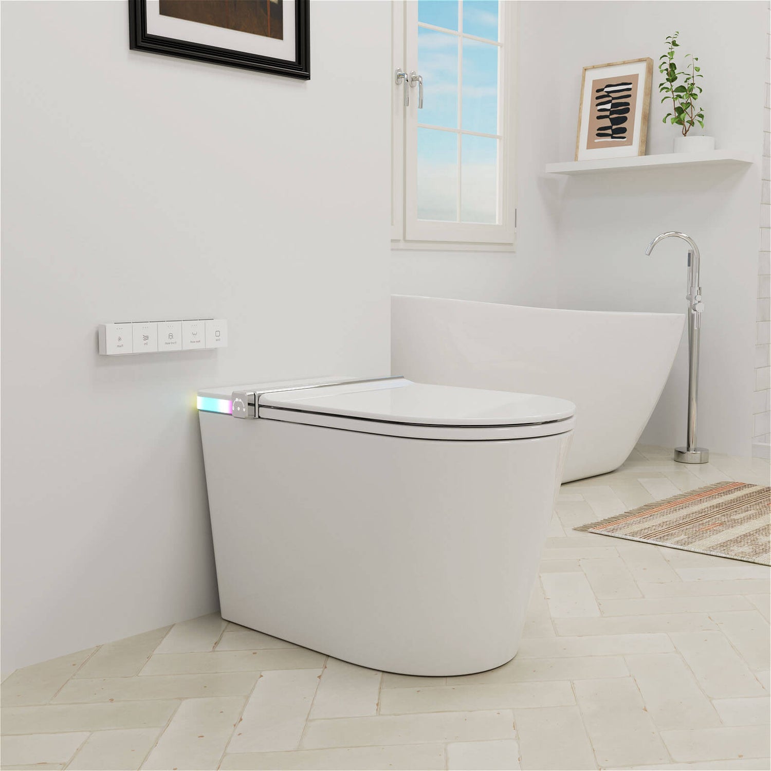 GIVINGTREE Smart Toilet with Bidet Built in, Colorful Ambient Light, Heated Seat, Automatic Flush