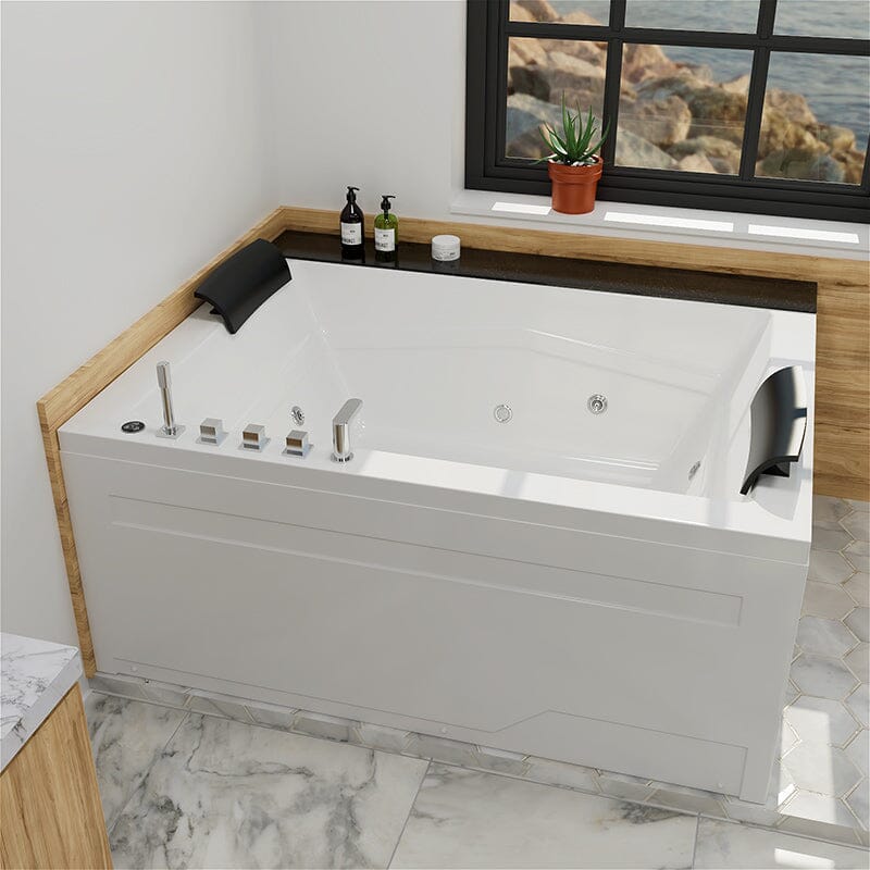 71'' Corner Whirlpool Tub Air Jet Massage Bathtub with Hand Shower and –  Giving Tree