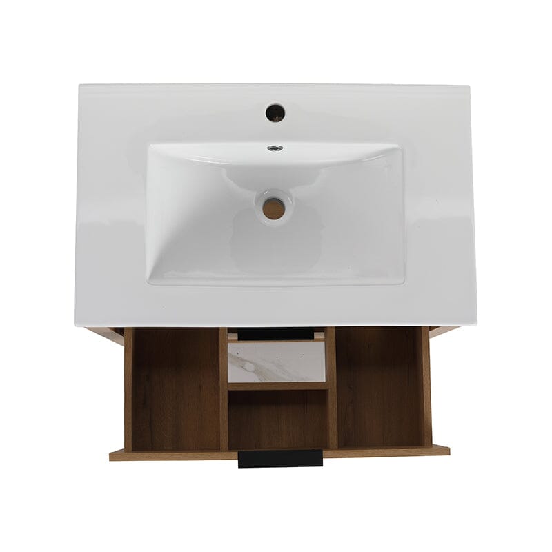 30-inch Freestanding Plywood Bathroom Vanity With Tops and 2 Drawers