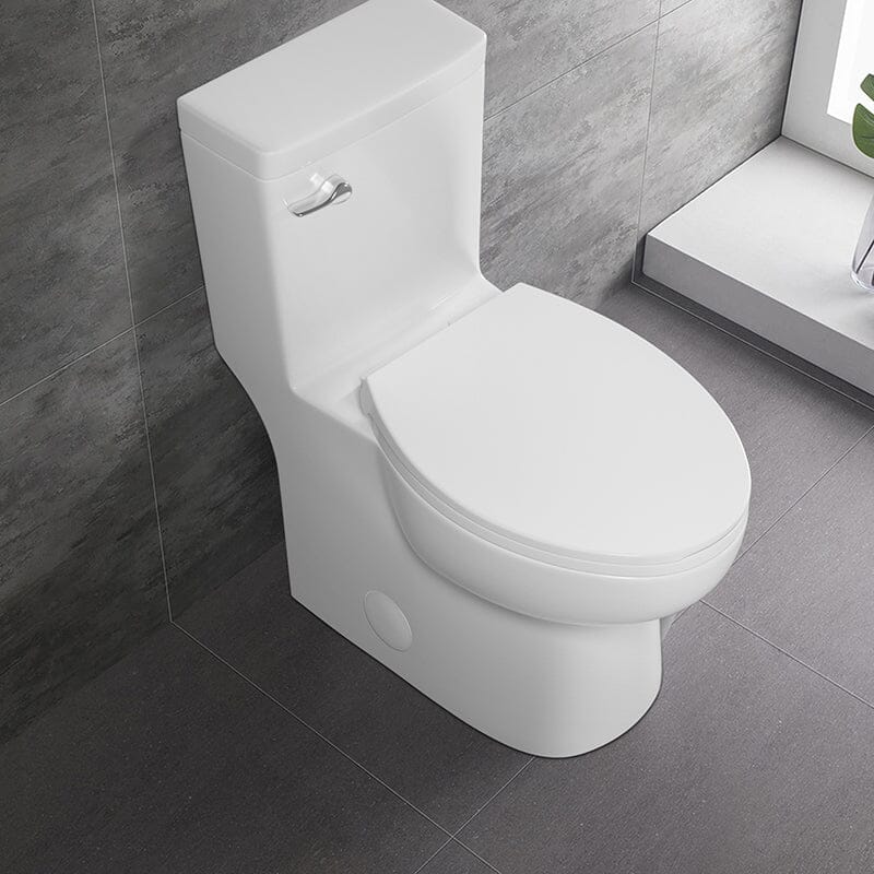 Siphon Jet Flush Toilet, Elongated Dual 1.1/1.28 GPF w/ Slow Close Seat  Comfort Height 16.5