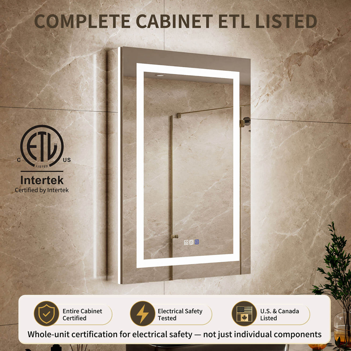 24" x 36" Medicine Cabinet with Mirror, Right Single Door, LED Bathroom Cabinet with Storage, Anti-Fog &amp; Adjustable Shelves