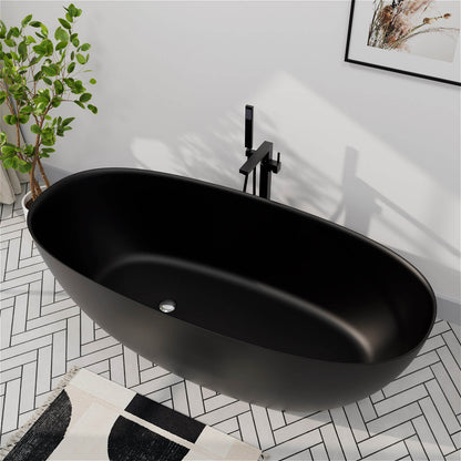 Modern Freestanding Soaking Bathtub Black