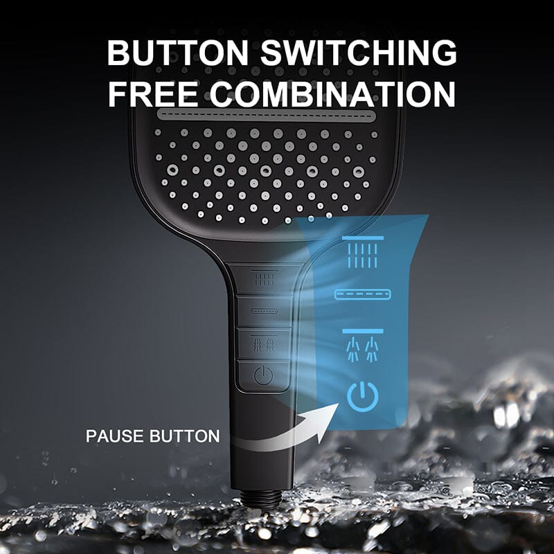 Push-button Hand Shower With 7 Modes, with Multi-angle Adjustable Shower Holder