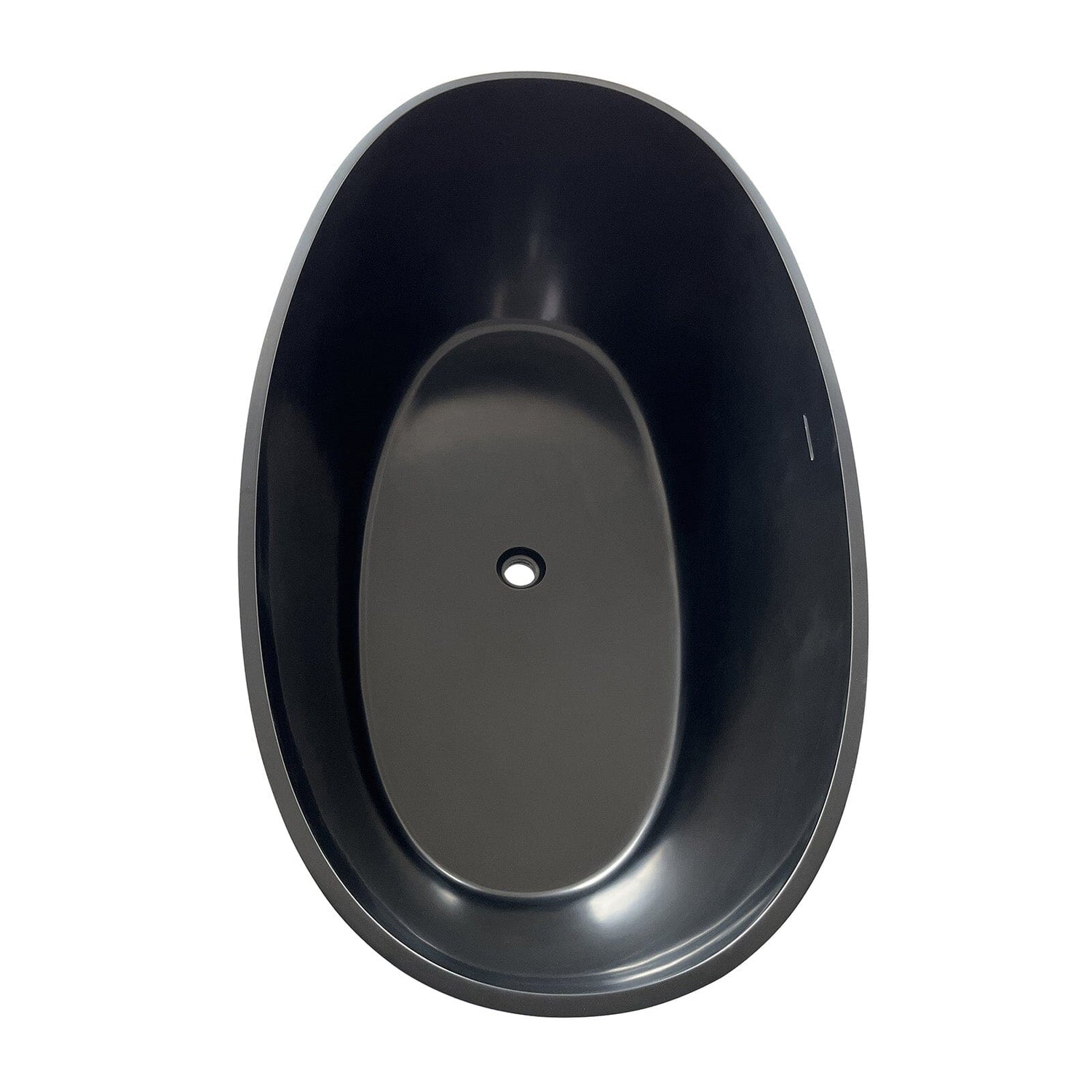 55&quot; Solid Surface Stone Resin Oval-shaped Freestanding Soaking Bathtub with Overflow
